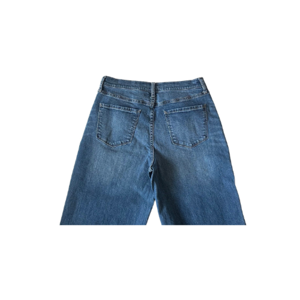 a.n.a Jeans High-Rise Women’s Size 10 Wide Leg Cropped Button-Fly Blue Denim - Picture 6 of 9